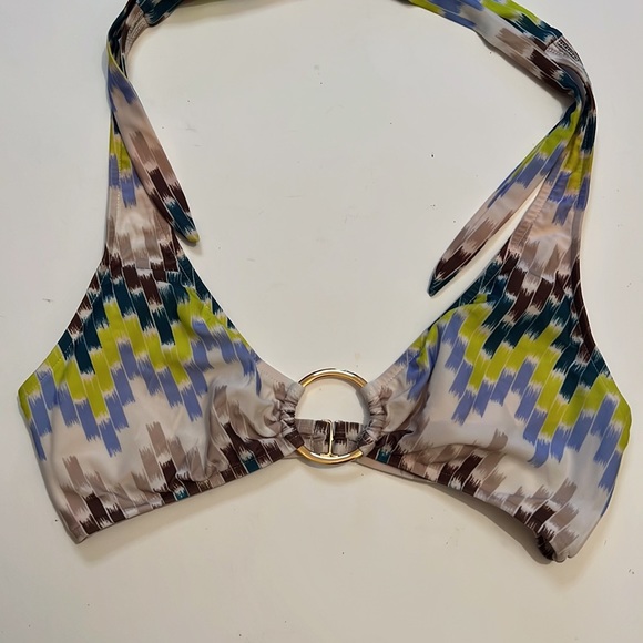 Milly Cabana Ring Halter Bikini Top, size Medium - Picture 3 of 9
